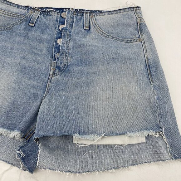 Hudson Denim 26 Distressed Sloane Step Hem Button Fly Light Wash Cutoffs Shorts - Picture 4 of 15
